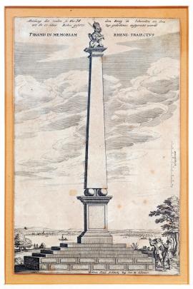 169-A depiction of the pillar which was built in memory of the crossing of the Rhine at this point by His Majesty King of Sweden.
A pillar in memory of the crossing of the Rhine. Portrayed by Mat. Staud, His Royal Highness