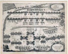 199-The positions of the Imperial and Swedish troops near Lützen. The battle positions at Lützen.