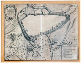 422-An original drawing of the Imperial city of Dinkelsbühl, which was besieged on 7 April 1648 and conquered  on 11 of the same month by the Swedish under the command of His Excellency Field Marshal Carl Gustav Wrangel.