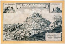450-The siege of Homburg castle in the lower principality of Hesse, captured by Chief Sergeant Rabenhau in 1648.