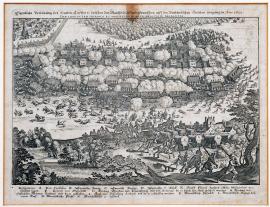 95-Actual depiction of severe fight which occurred between Mansfeld and Spanish (armies) on Brabant borders. 1622. Battle between Spanish and Mansfeld
