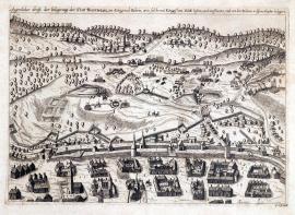 142-Eigentliche Abbildung der Belagerung der Stadt Budweis im Königreich Böhmen, die von dem königlichen Volk besetzt und von den Böhmen in demselben Jahr 1619 belagert wurde.