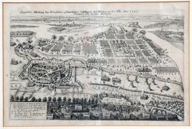 145-An actual illustration of the royal Swedish field camp at Werben-on-Elbe. 1631. Werben and the Swedish camp. 