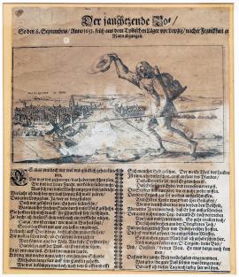 155-Jásající posel, který opustil 6. září 1631 z rána Tillyho tábor u Lipska a (odešel) do Frankfurtu nad Mohanem. Vytištěno roku 1632.