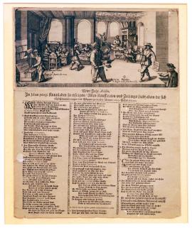 170-Newe Jahr Avisen, In Jehan Pelagi Kramladen zu erfragen, Allen Kauffleuten und Zeitungs-liebhabern die sich täglich darmit tragen und schleppen zu diesem Newen 1632 Jahre dedicieret.