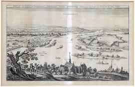 172-Abrisz und Gelegenheit der Neuerbauten Schwedischen Festung Gustavusburg undten am Auslauff des Mayns in den Rhein.