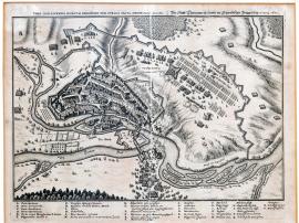 173-Město Donauwert obléhané Švédy v měsíci březnu 1632.