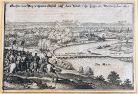 185-Grafen von Pappenheims Anfall auff das Städtische Läger vor Mastrich, 1632.