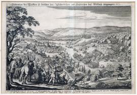190-Nákres střetnutí, které se událo mezi švédskými a císařskými (vojsky) u Wieselochu