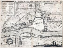 244-The siege of the town of Mainz by the Imperial army in the year 1635.