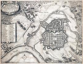 245-An original outline of the well-built town of Hanou which was liberated from the Imperial siege by the Swedish and the Landgrave William of Hesse on 13 June 1636.