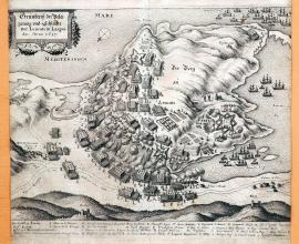 255-Grundrisz der Belägerung und Schlacht vor Leucate in Languedoc, Anno 1637.
