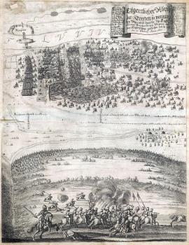 258-A real depiction of the fight that took place near Rheinfelden between His Highness Price Duke Bernhard of Weimar and the Imperial army from 18 / 28 February until 21 February of 1638.