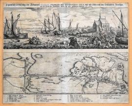 265-Eigentliche Abbildung der Schantzen Caloo, Verbroek, und Feuerschen und wie solche von den Holländern befestigt und wie sie von den Spanischen wieder daraus geschlagen worden. Anno 1638.