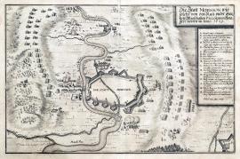 269-Město Mousson, které bylo obléháno císařskými pod generálem-polním maršálkem Piccilominim v červnu 1639.
