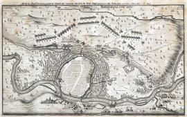 290-Nákres města Bernburgu i s švédskými a výmarskými (vojsky), jakož i s císařskými tábory, fortifikacemi a bateriemi dne 7. a 17. května roku 1641.