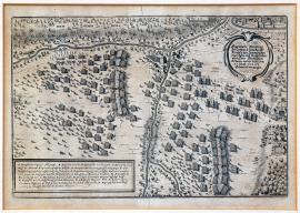 308-A real depiction of the battle, which was fought between the Royal-Swedish army on one side and the Imperial-Saxon army on the other side, on 21 May 1642 near the town of Schweidnitz.