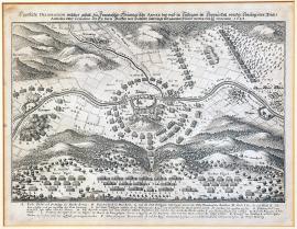 322-A real outline of how the French-Weimar army was surrounded and completely destroyed by the allied Imperial army commanded by his Excellency Count of Hatzfeld, near Tutlingen in the Danube valley on 14 / 24 November 1643