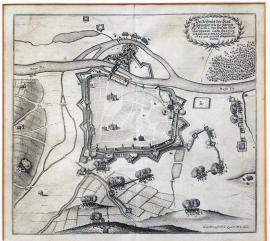 405-Nákres města Sviní Brod, jak bylo dobyto dohodou jeho excel., panem polním maršálkem Karlem Gustavem Wrangelem dne 15. dubna r. 1647.