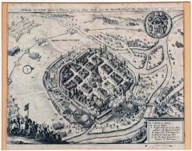 4-Abbildung der Stadt Pilsen in Böhmen, wie diese durch General von Mansfeld belagert und eingenommen wurde. Anno 1618.