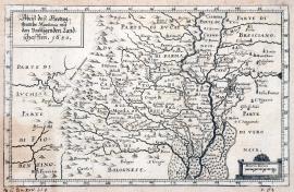 545-Darstellung des Herzogtums in Mantua mit den umliegenden Landschaften. 1630.