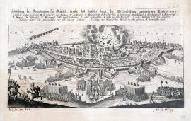 551-An illustration of the fortifications in Deutz, and the Swedish invasion which took place in 1632. 