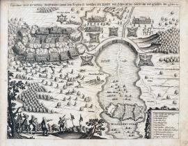 559-Původní nárys pevnosti Wolfenbüttelu, i se střetnutím, k němuž došlo před (městem) mezi císařskými a Švédy, dne 19. června 1641.