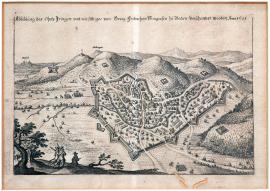 59-Darstellung der Ortschaft Ihringen, wie diese von Georg Friedrich Markgrafen von Baden verschanzt wurde. Anno 1621.