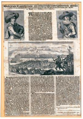 91-Wahre Abbildung der Schlacht zwischen Ernst, Grafen von Mansfeld und Christian, Herzog von Braunschweig-Wolfenbüttel einerseits und Don Córdoba andererseits, zwischen Flora  und Gemblours in Belgien am 29. August 1622.