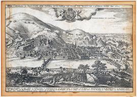96-A true depiction of the elector city of Heidelberg which was besieged and conquered by the General Tilly. In the year 1622.