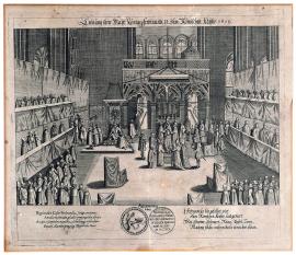 9-The coronation of His Majesty, king Ferdinand II, the Roman emperor in 1619.